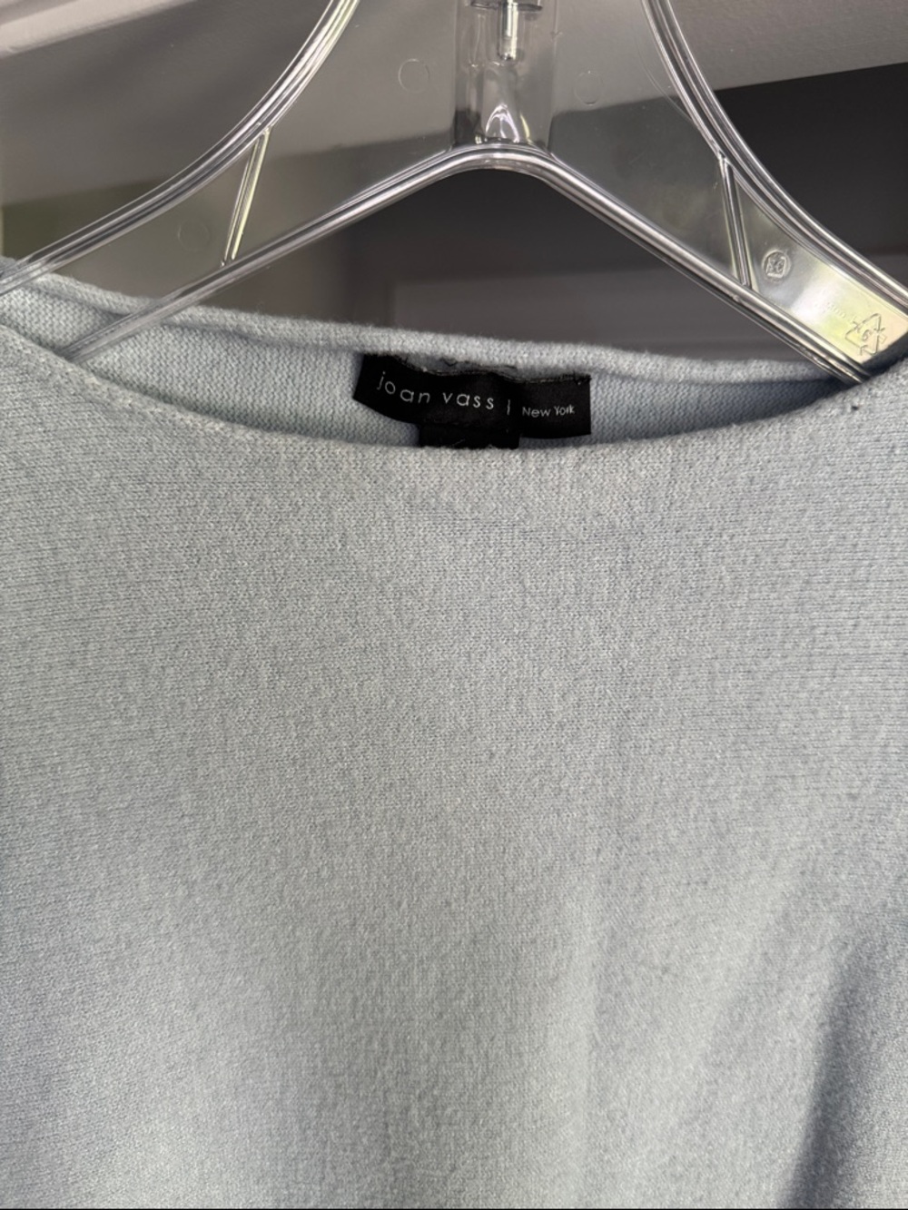 Cozy Light Blue Crewneck Women's Sweater - Picture 3 of 5